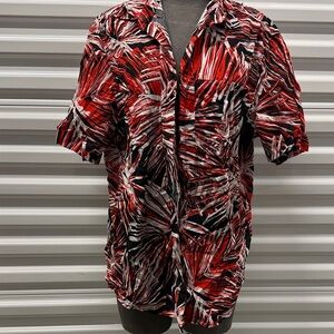 H&M Red and Black Casual Button Down Shirt